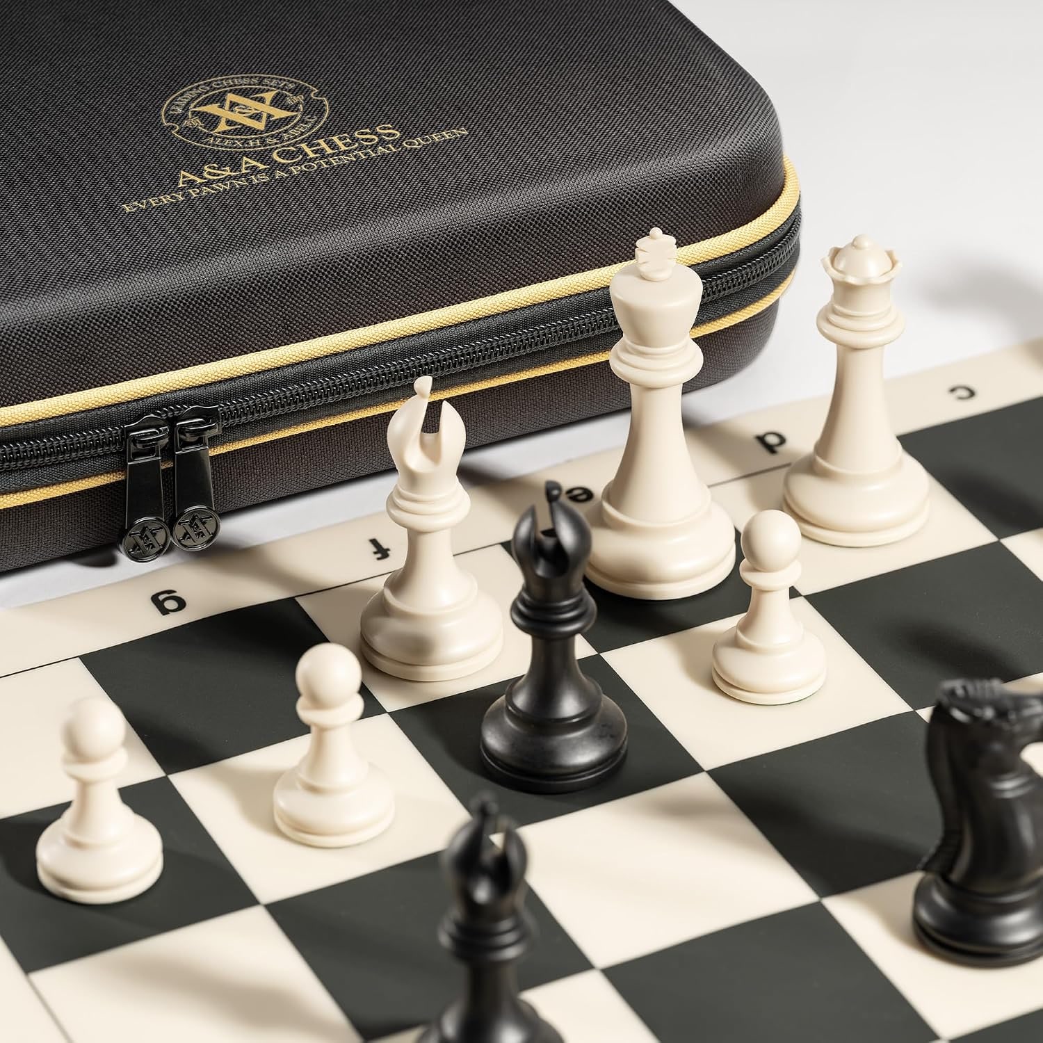 Tournament Chess Set with 20 Inch Roll Up Board and Weighted Pieces: image 8
