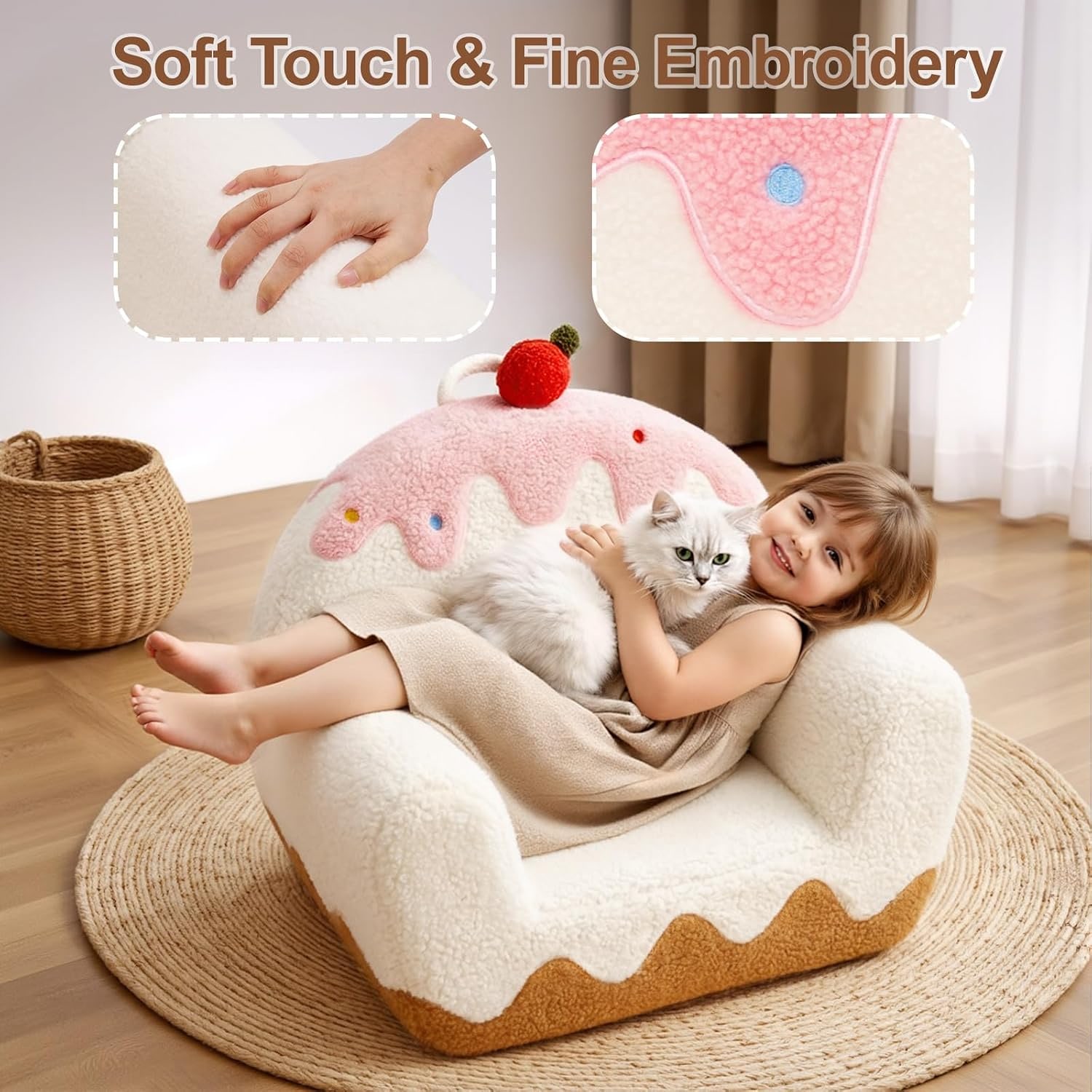 Sherpa Kids Sofa Chair with Book Pocket: image 3