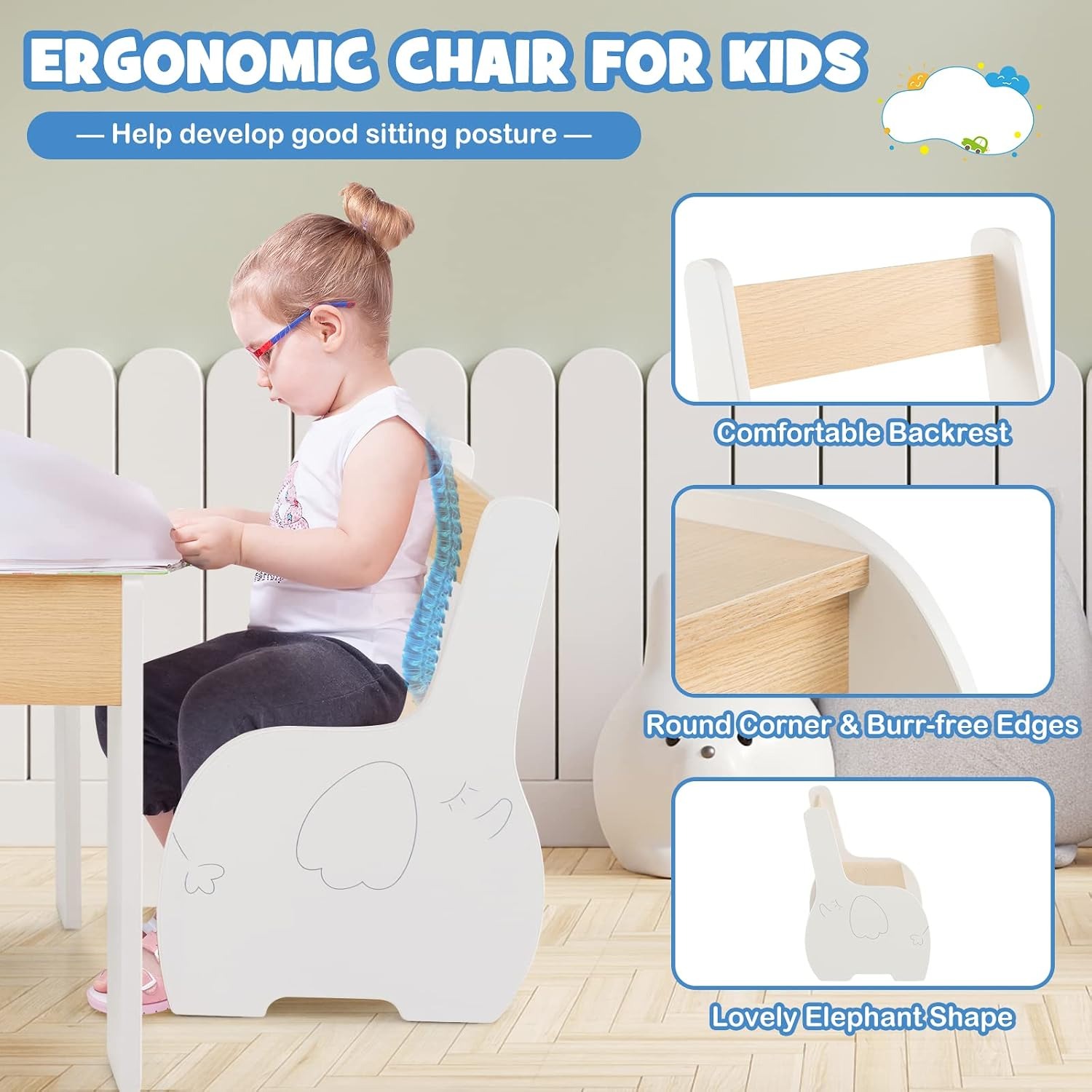 Kids Blackboard Table and 2 Chairs: image 4
