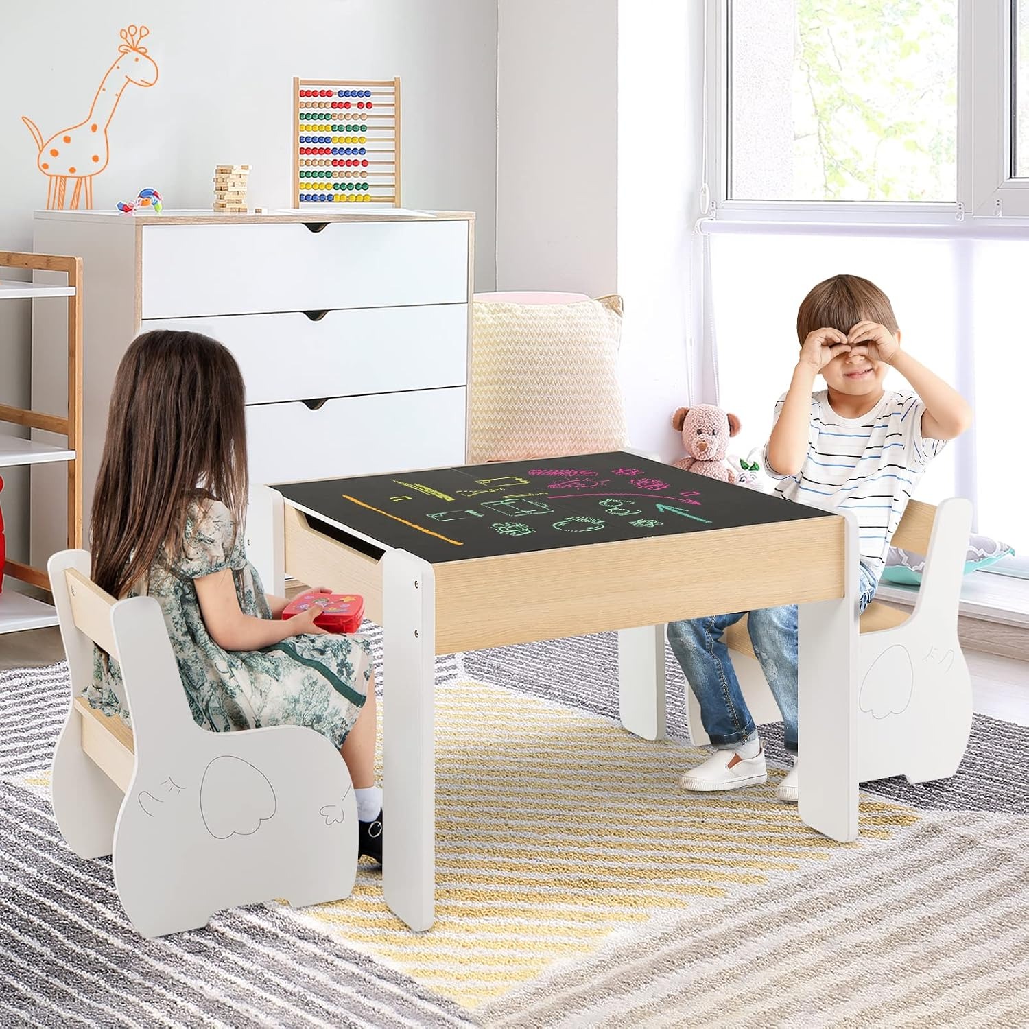 Kids Blackboard Table and 2 Chairs: image 9