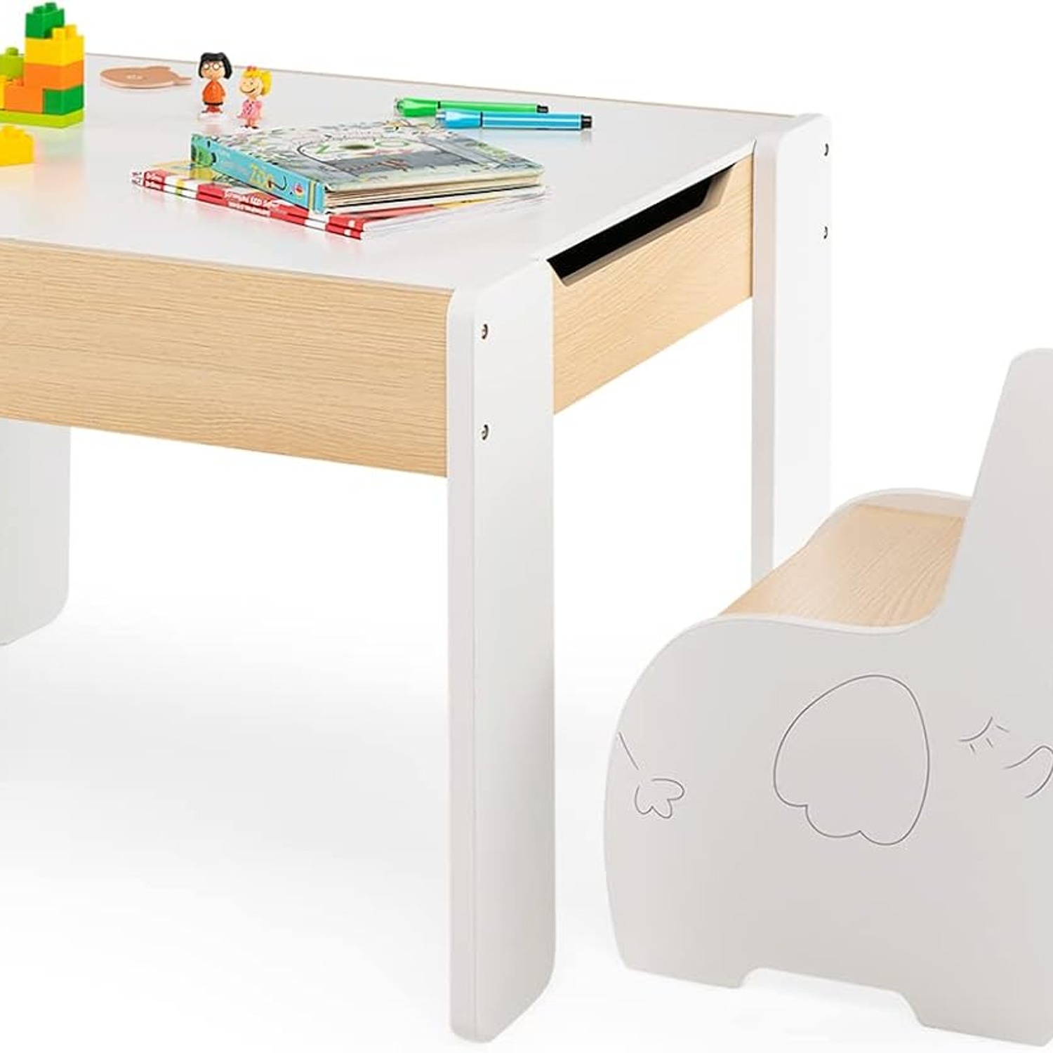 Kids Blackboard Table and 2 Chairs