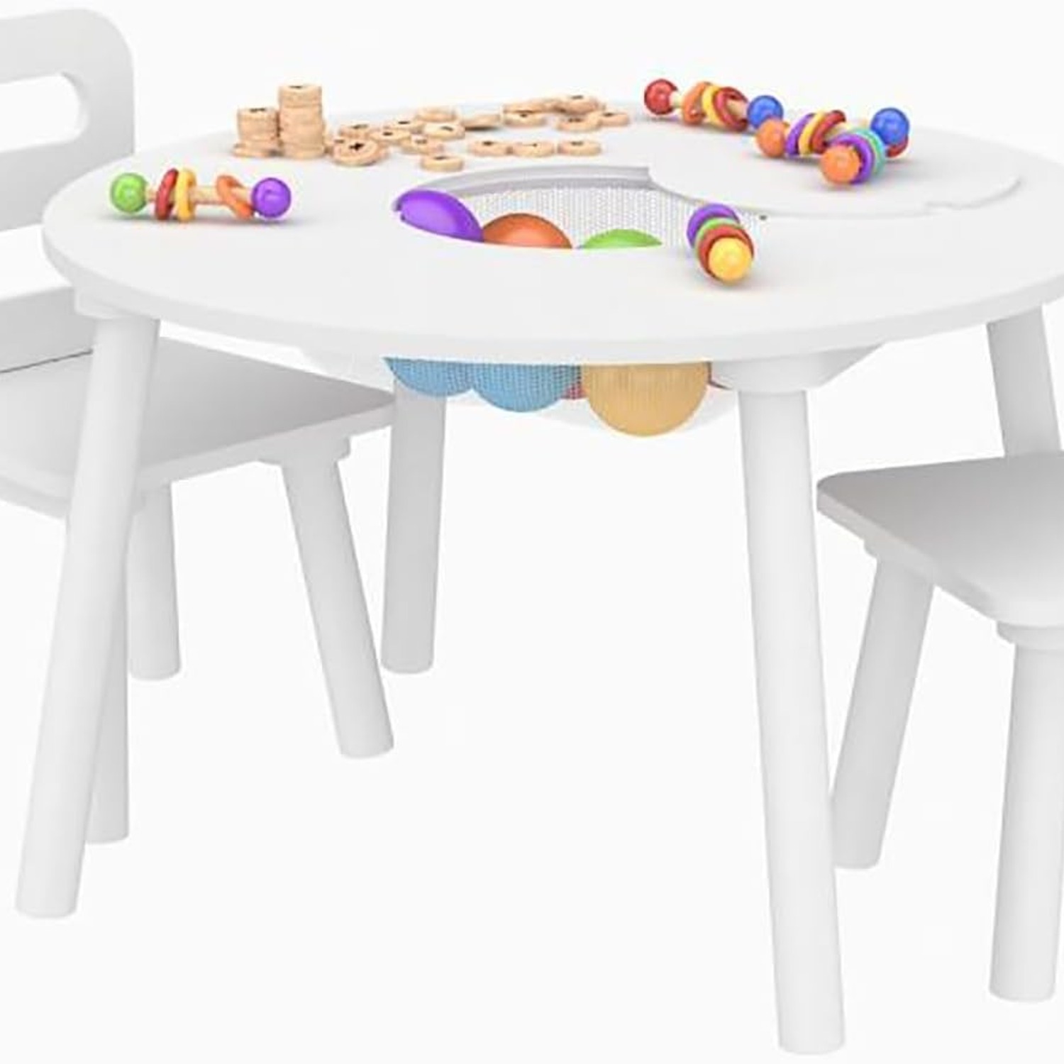 Wooden Kids Storage Table and 2 Chairs: image 2