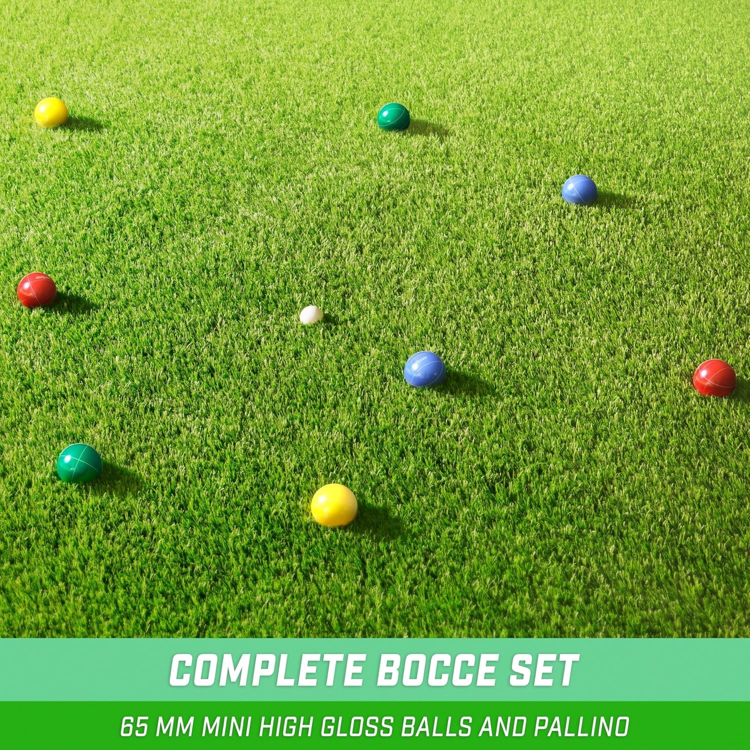 Mini Travel Bocce Set with 8 Balls, Pallino and Tote Bag