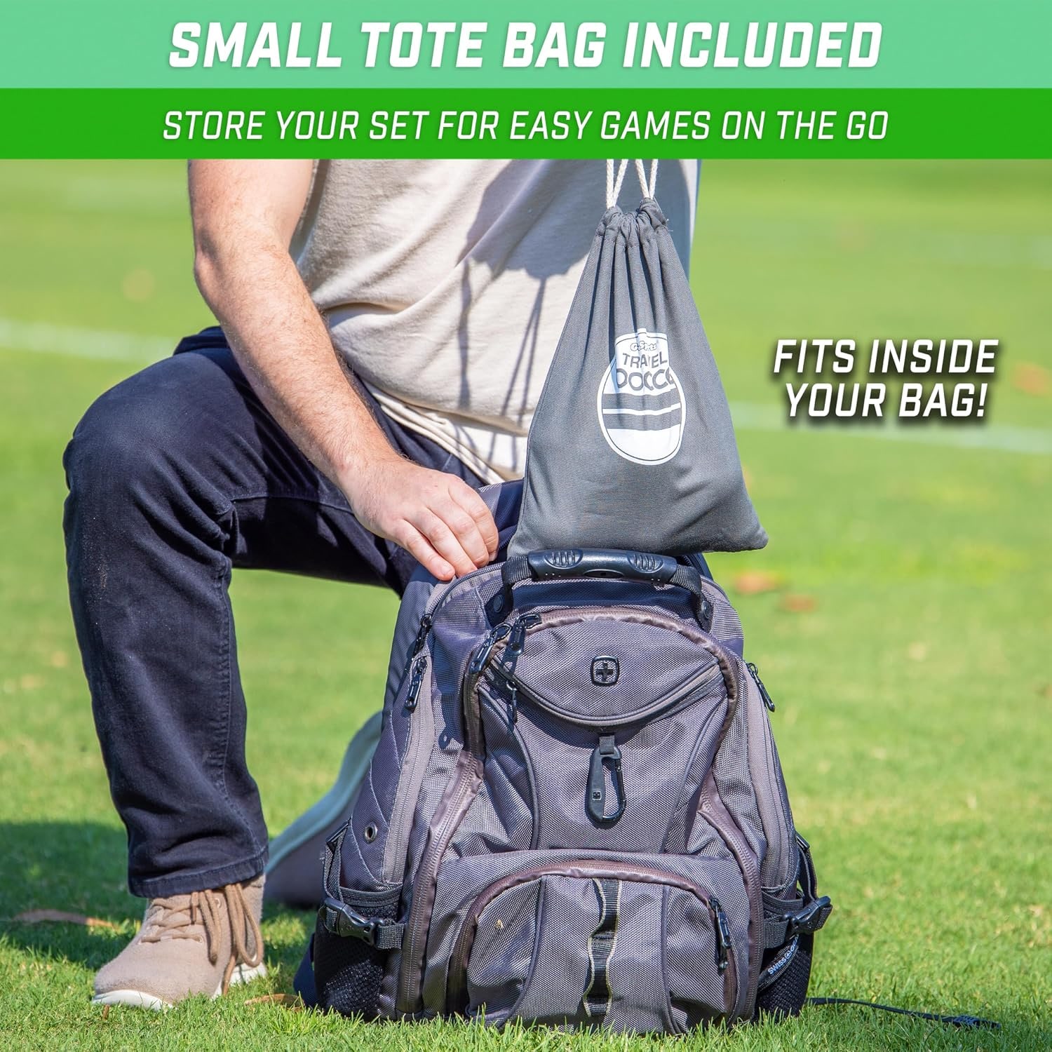 Mini Travel Bocce Set with 8 Balls, Pallino and Tote Bag: image 7