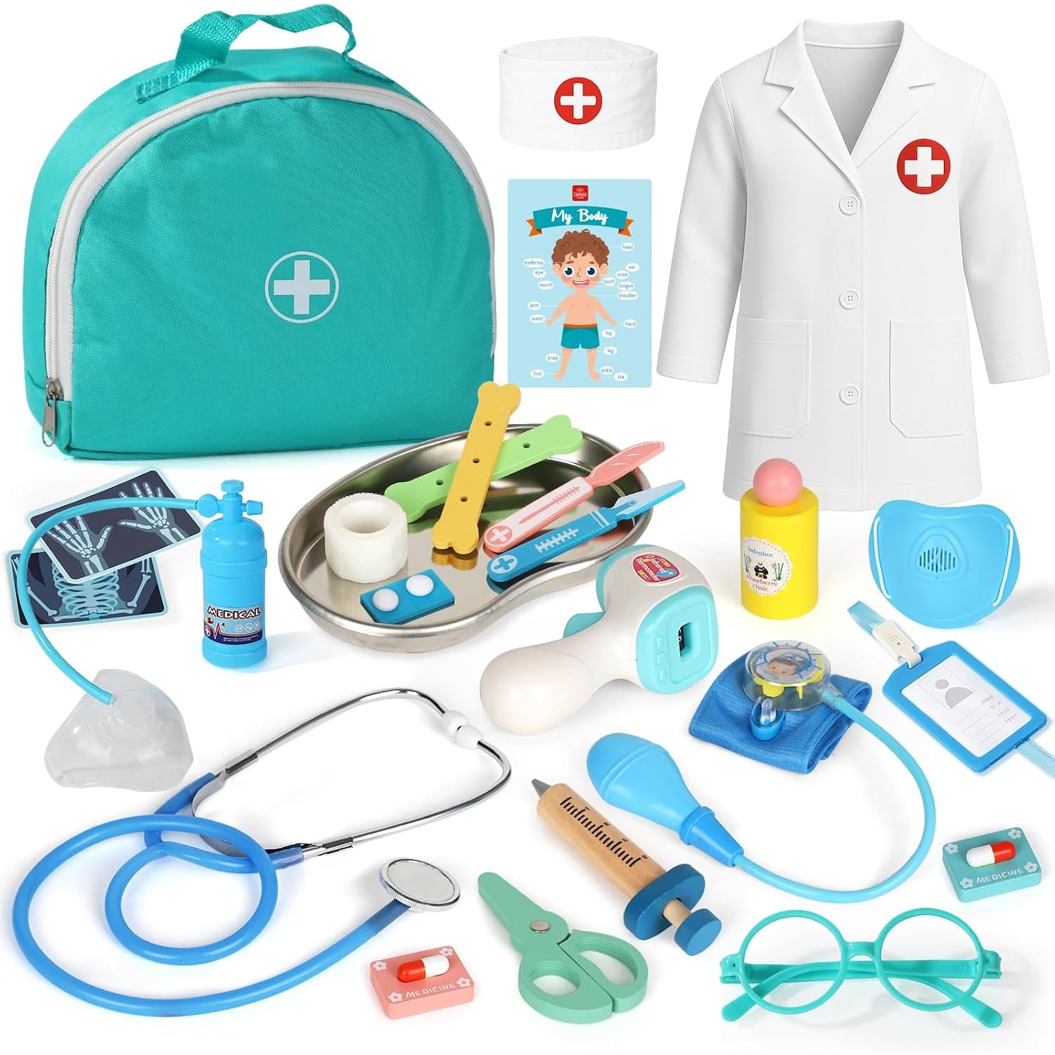 Kids Doctor Play Set with Stethoscope and Medical Tools