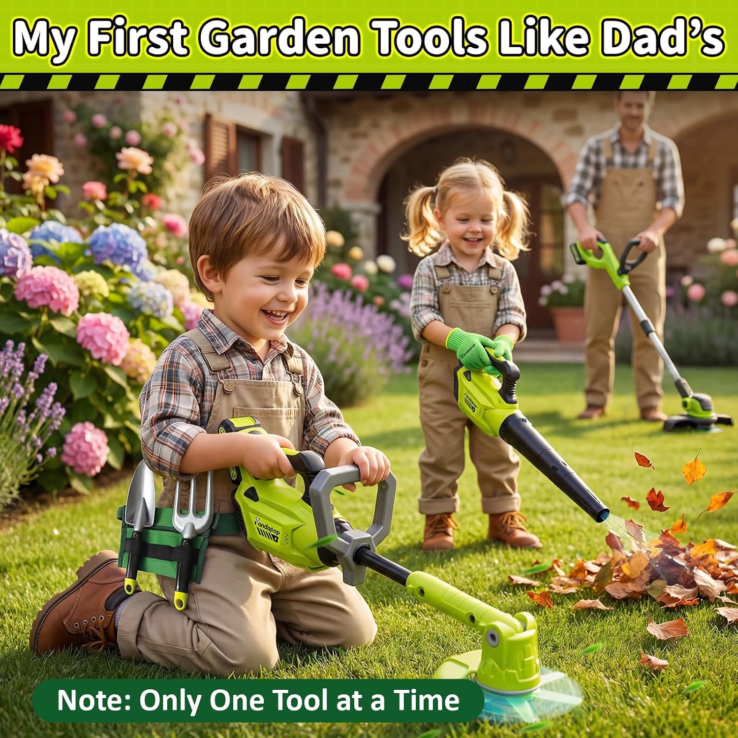 Toy Strimmer and Leaf Blower Garden Play Set: image 3
