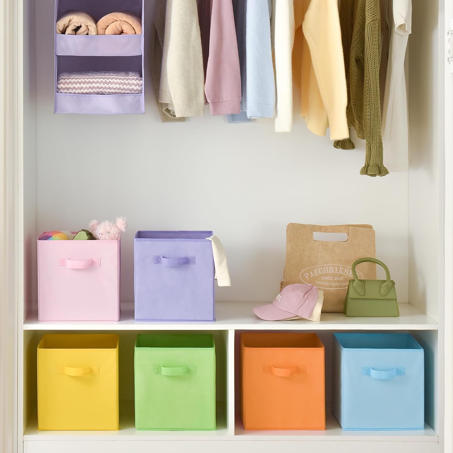 Colourful Cube Storage Bins (6 Pack)